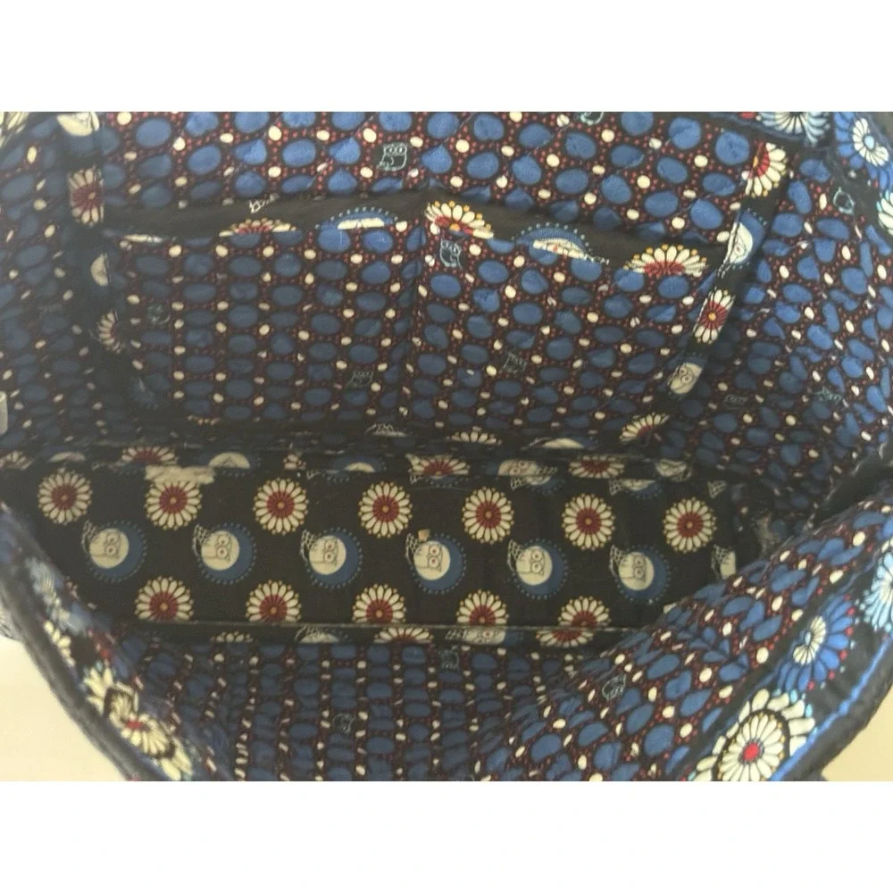 Vera Bradley Night Owl Toggle Tote Bag Retired Quilted Black Owl Floral Purse